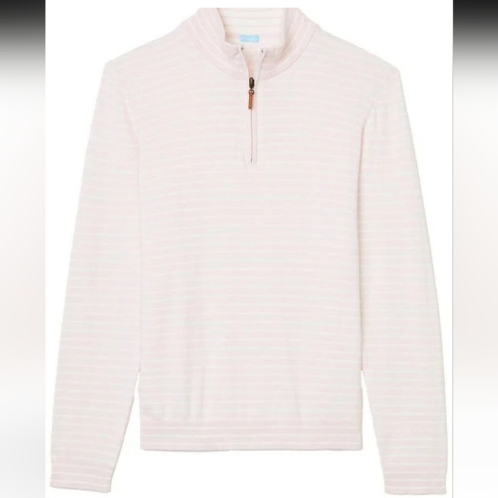 J McLaughlin Mens Cashmere Blend Sweater Pink Stripe